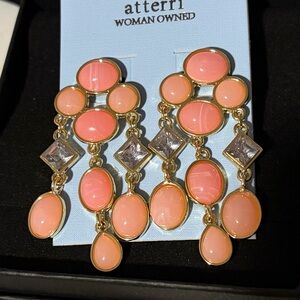 Atterri Pink /Salmon Colored Statement Earrings